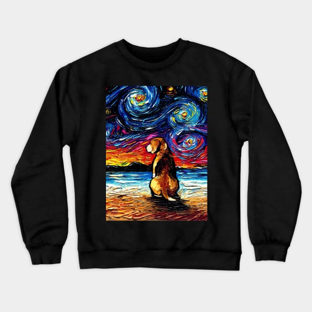 Beagle Night 2 Crewneck Sweatshirt by sagittariusgallery